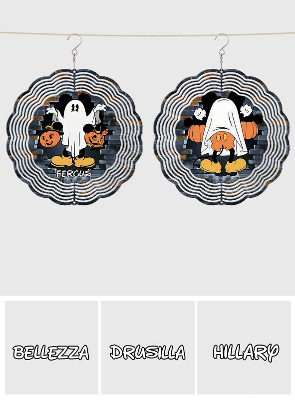 Funny Ghost Mouse Personalized Wind Spinner Gift for Halloween