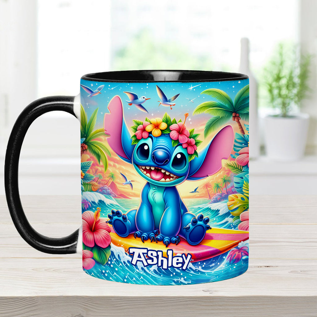 Personalized Ohana Accent Mug Custom Name Tropical Gift