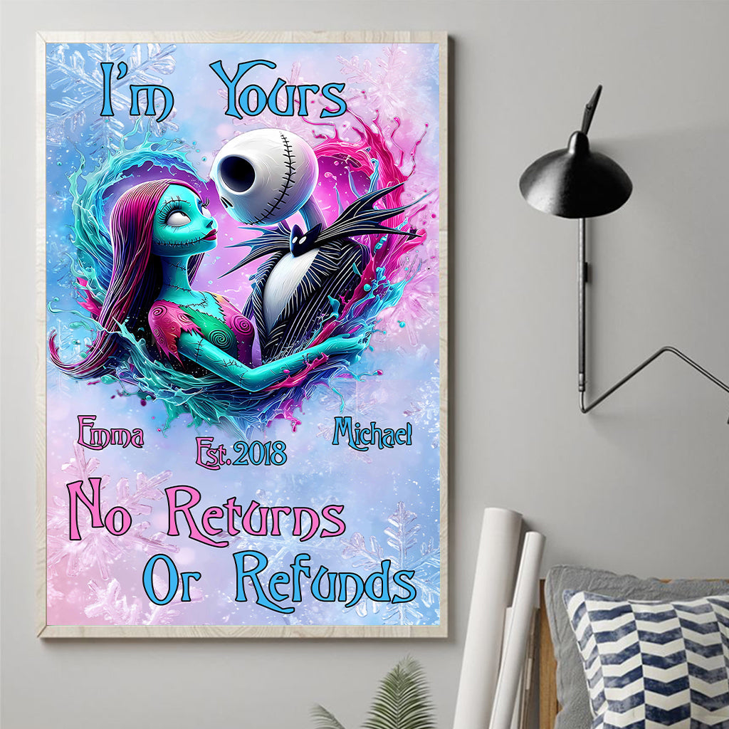 Personalized Nightmare Before Christmas Canvas Print Gift for Couples