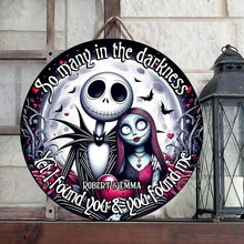 Load image into Gallery viewer, Personalized Nightmare Round Wood Sign Custom Couple Gift for Wedding Anniversary
