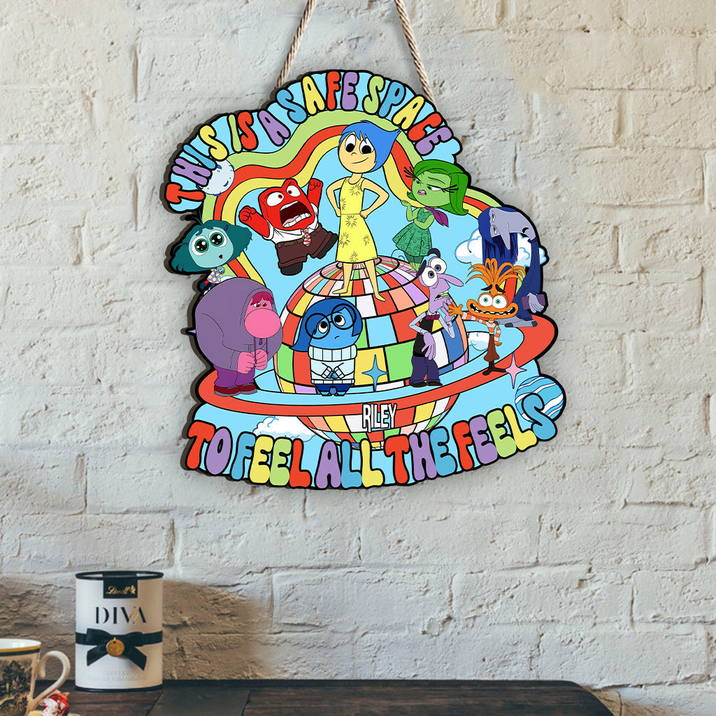 Personalized Custom Shaped Wood Sign 'Safe Space' for Home Decor