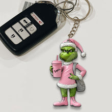 Load image into Gallery viewer, Personalized Grinch Keychain Custom Name Gift for Christmas
