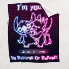 Load image into Gallery viewer, Personalized Neon Effect Ohana Blanket Custom Names Gift for Couples
