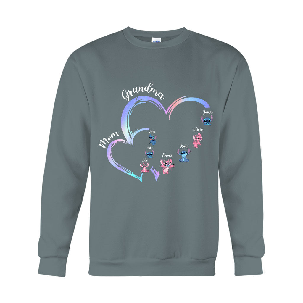 Personalized Grandma T-Shirt & Hoodie with Ohana Design for Family Gifts