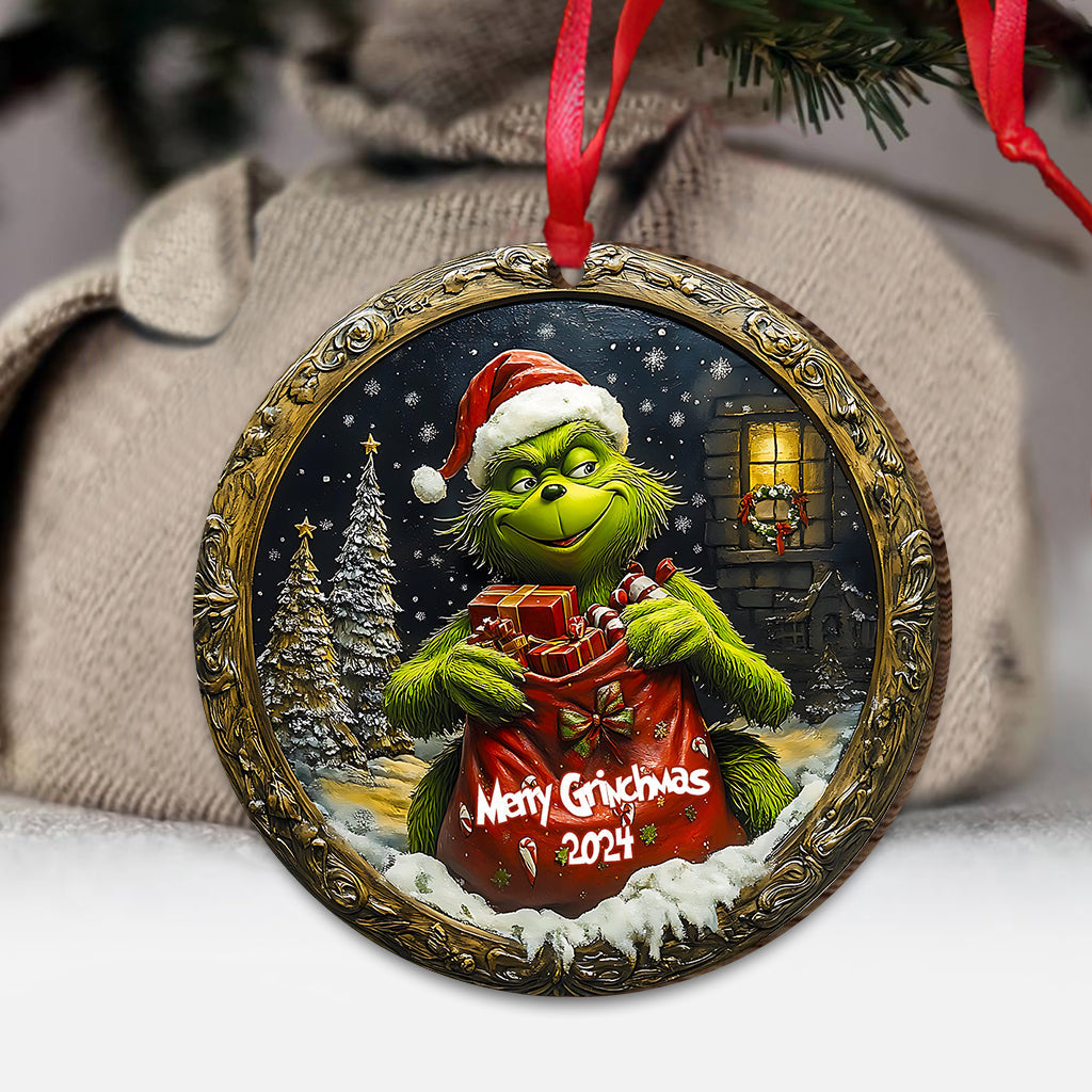 Personalized Grinch Christmas Ornament Custom Name Gift
