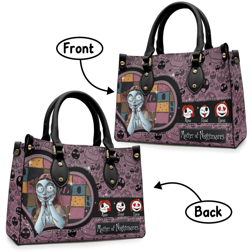 Personalized Nightmare Leather Handbag Custom Name Gift for Mom