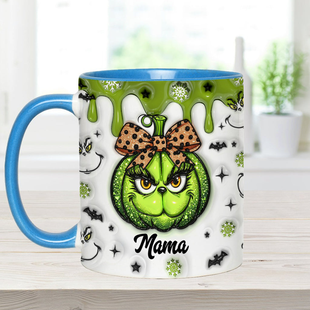 Personalized Grinchy Grandma Accent Mug Custom Name Gift