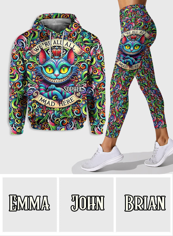Personalized Cat Design Hoodie & Leggings Set for Women