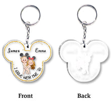 Load image into Gallery viewer, Personalized Acrylic Mouse Ears Keychain Custom Name Gift for Couple
