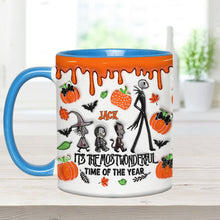 Load image into Gallery viewer, Personalized Autumn Skeleton Accent Mug Custom Name Gift
