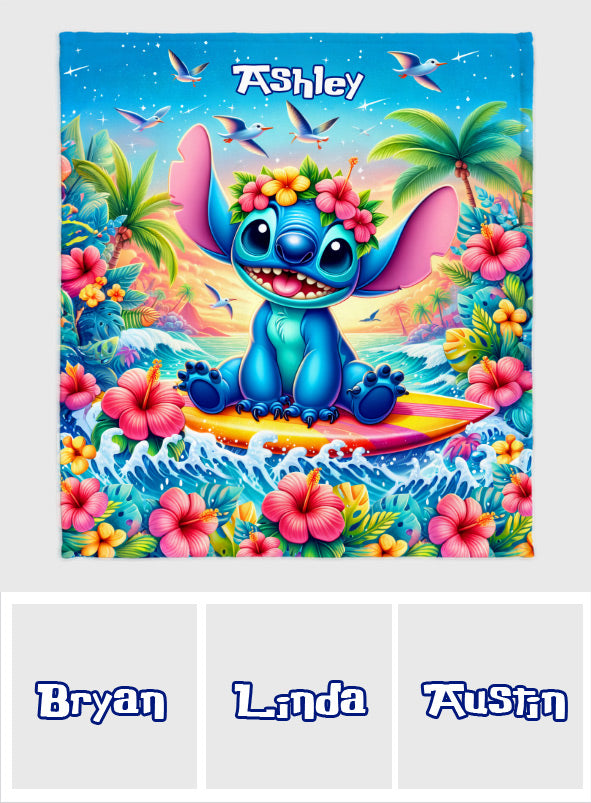 Personalized Hawaii Ohana Blanket Custom Name Gift
