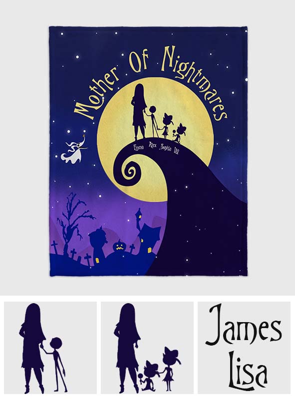 Personalized Nightmare Blanket Custom Name Gift for Mom
