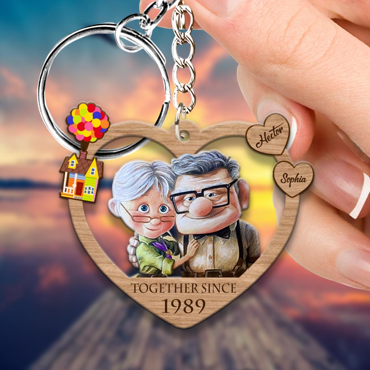 Personalized Couple Keychain Together Since Custom Name Gift
