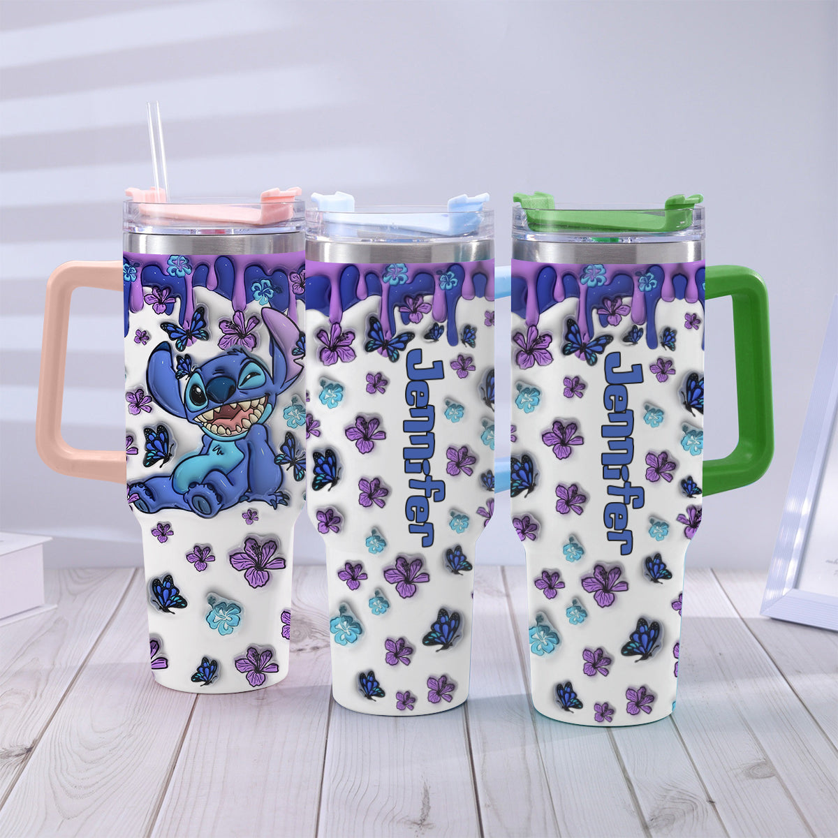 Personalized Ohana Tumbler with Handle Custom Name Gift Idea