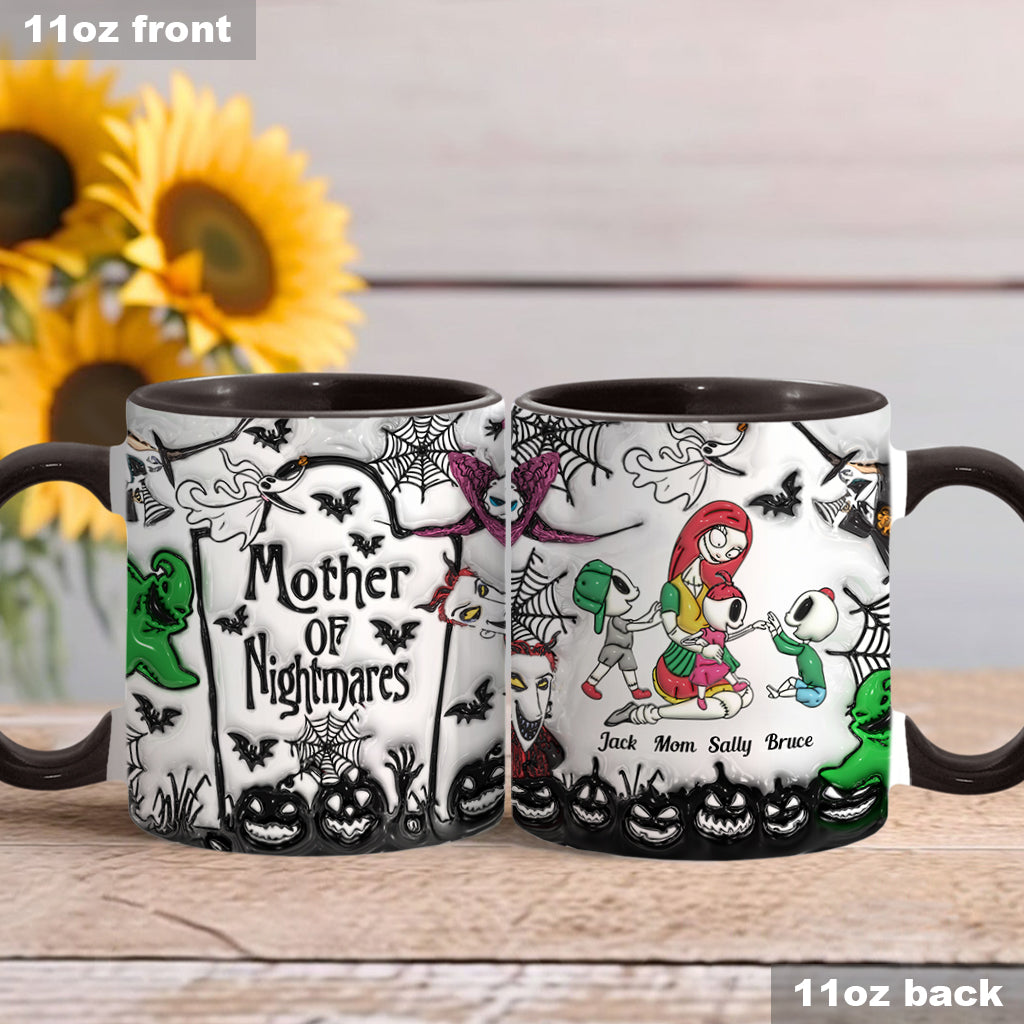 Personalized Nightmare Accent Mug with Custom Names for Mom