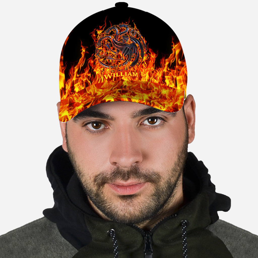Personalized Fire and Blood Classic Cap Custom Name Gift
