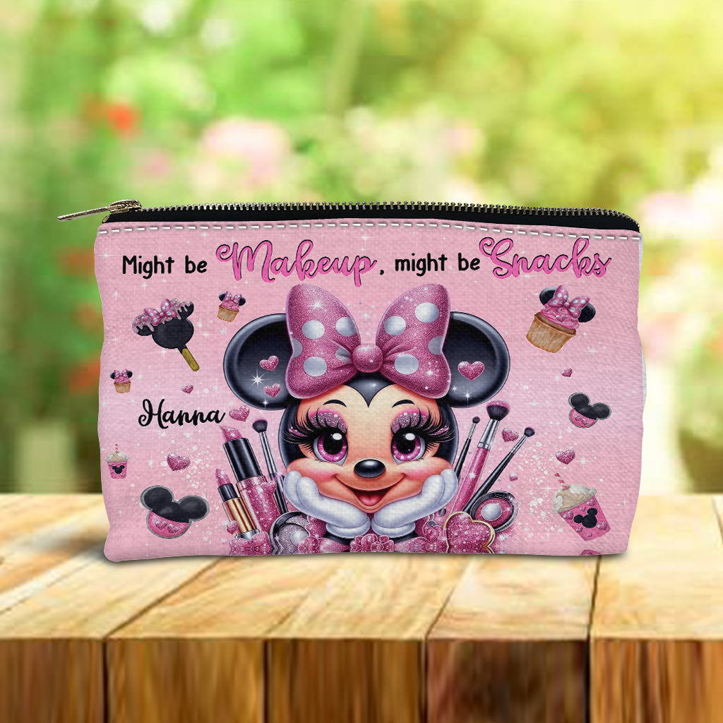 Personalized Makeup and Snacks Pouch Custom Name Gift for Her
