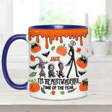 Load image into Gallery viewer, Personalized Autumn Skeleton Accent Mug Custom Name Gift
