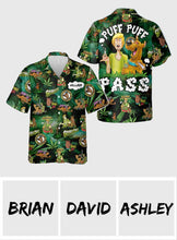 Load image into Gallery viewer, Personalized Puff Puff Pass Hawaiian Shirt Custom Name Gift
