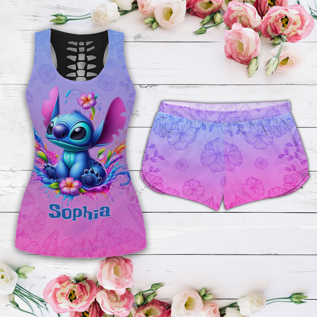 Personalized Ohana Hollow Tank Top & Women Shorts Gift for Kids