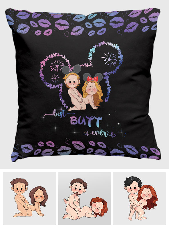 Personalized Best Butt Ever Mouse Ears Throw Pillow for Couples