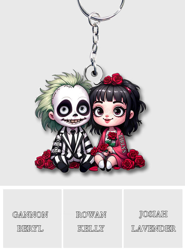 Personalized Horror Couple Keychain Custom Name Gift