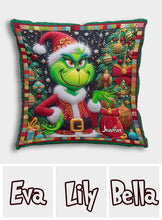 Load image into Gallery viewer, Personalized Grinchmas Throw Pillow Christmas Gift for Kids

