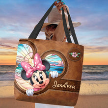 Load image into Gallery viewer, Personalized Ohana Tote Bag with Stitch Design for Beach Day
