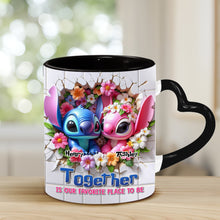Load image into Gallery viewer, Personalized Heart Handle Mug Custom Names Couples Gift

