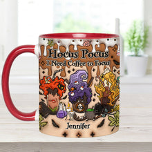 Load image into Gallery viewer, Personalized Three Witches Accent Mug for Fall Coffee Lovers
