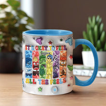 Load image into Gallery viewer, Personalized Accent Mug It's Okay To Feel All The Feels Gift for Birthday/Graduation
