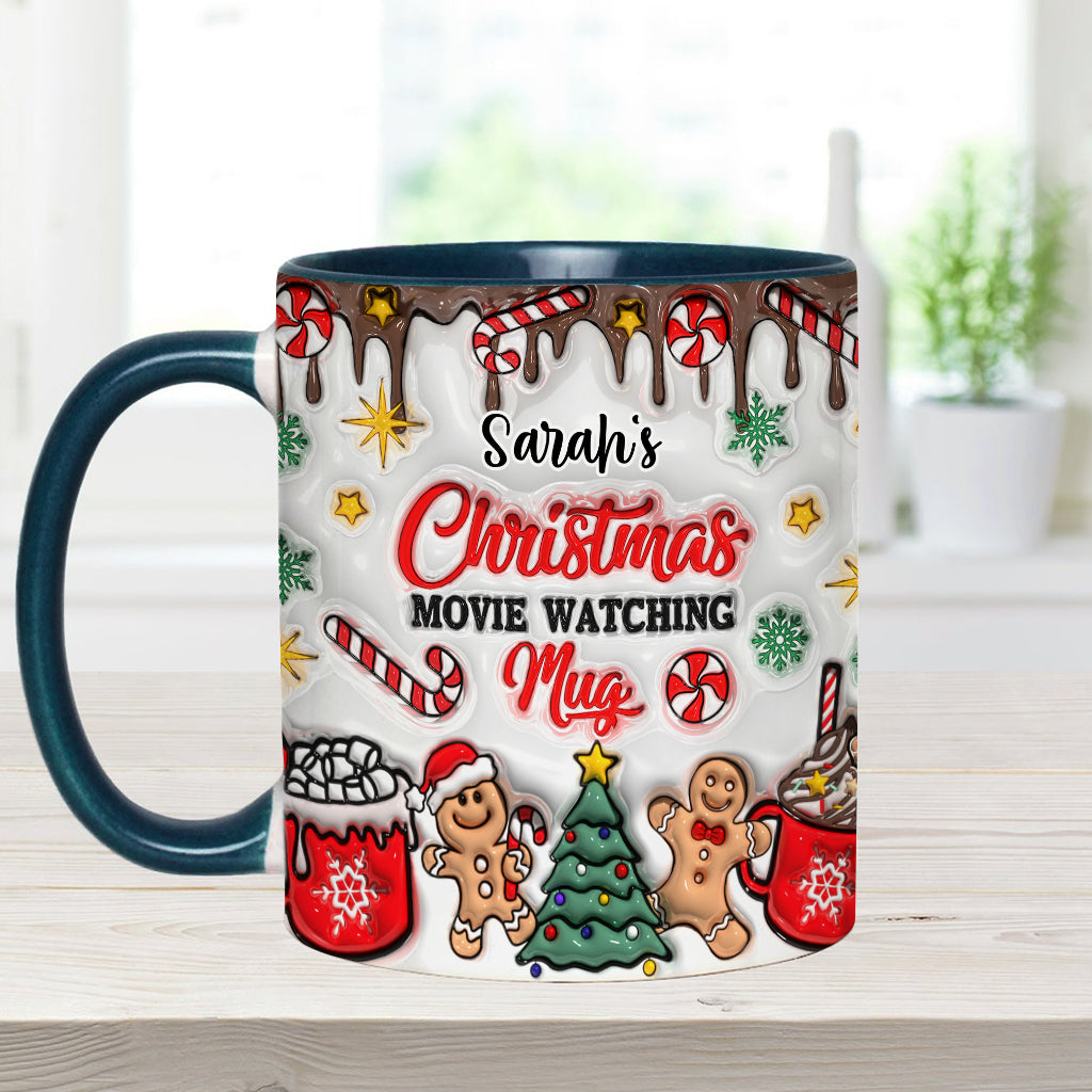 Personalized Christmas Movie Watching Mug Custom Name Gift