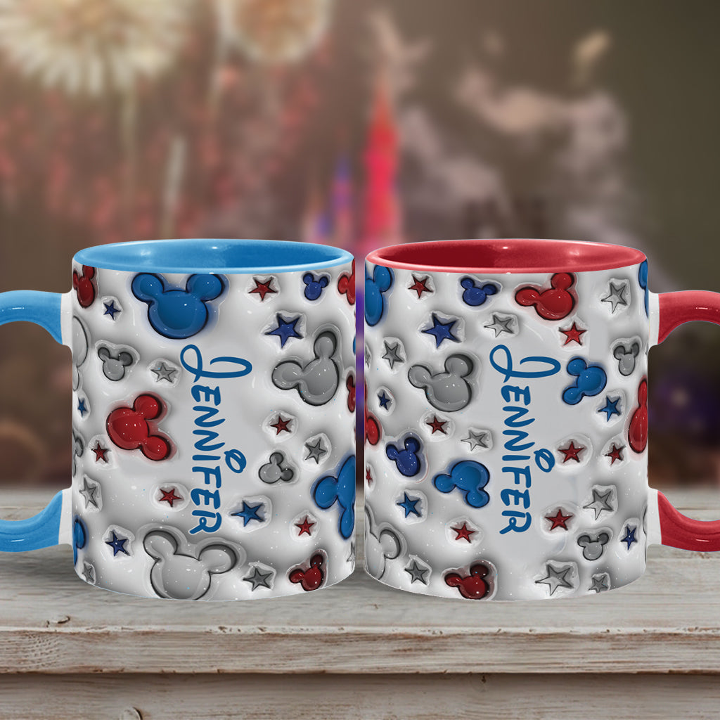 Personalized Mickey Mouse Accent Mug Custom Name Star Design Gift