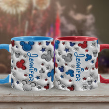 Load image into Gallery viewer, Personalized Mickey Mouse Accent Mug Custom Name Star Design Gift
