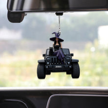 Load image into Gallery viewer, Personalized Witch Car Ornament Custom Name Gift for Halloween
