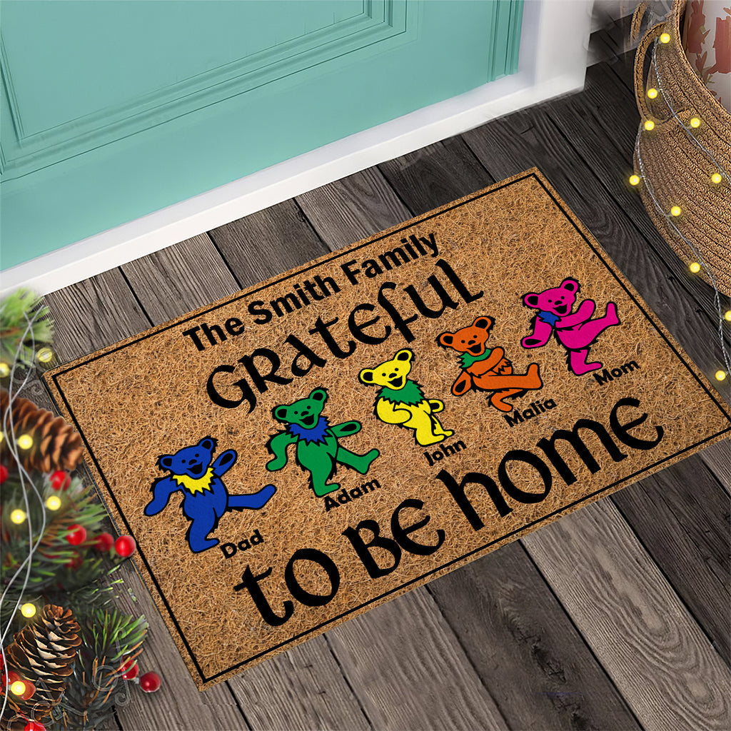 Personalized Family Doormat Grateful To Be Home Gift