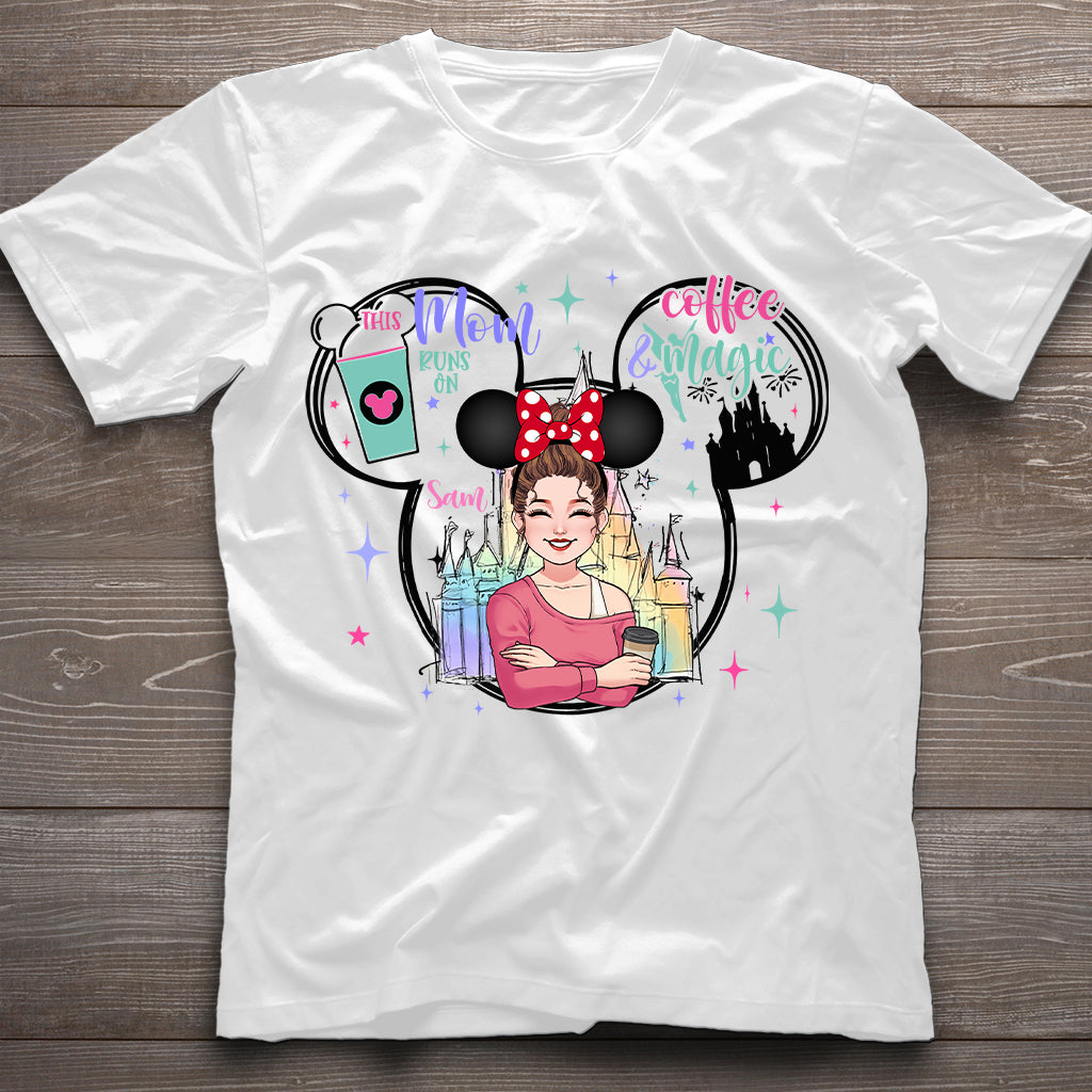 Personalized Coffee Magic Mouse T-shirt for Mom – Custom Name Gift