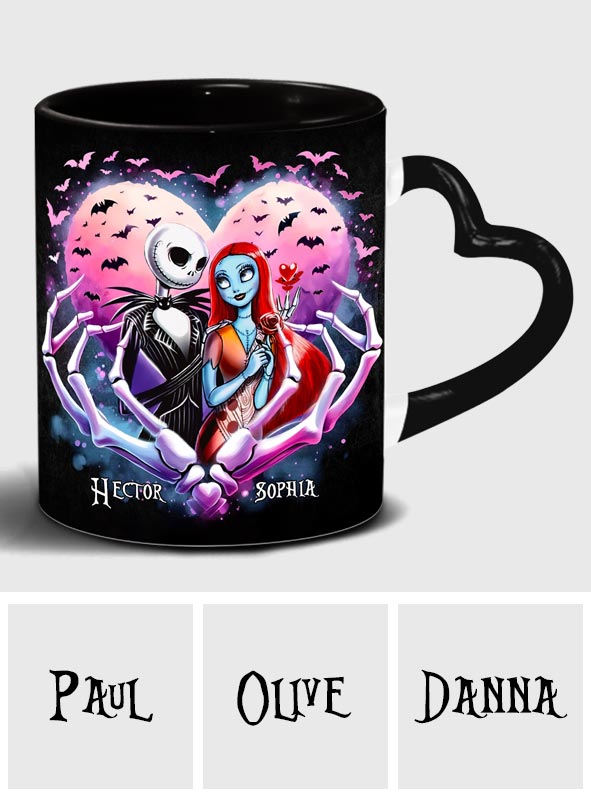 Personalized Heart Handle Mug Custom Couple Gift for Valentine's Day