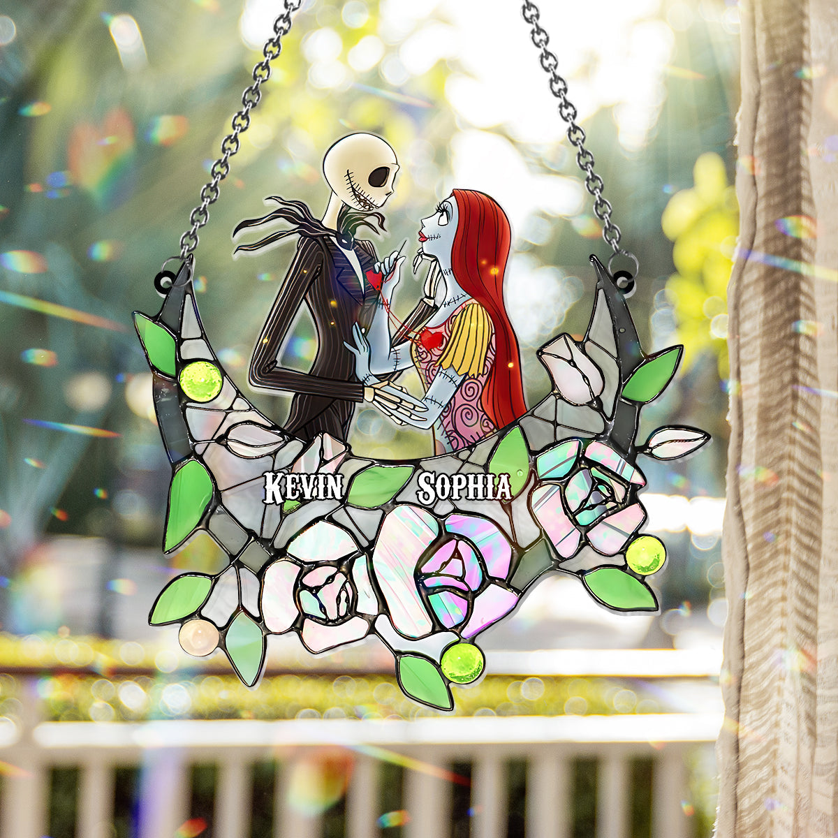 Personalized Nightmare Suncatcher Ornament with Roses for Home Decor