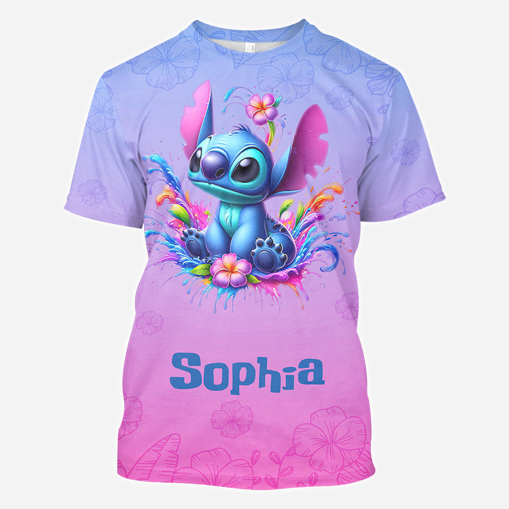 Personalized Blue Ohana All Over Shirt Custom Name Gift