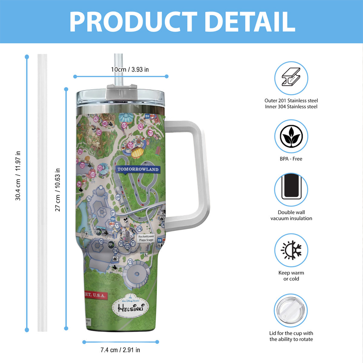 Personalized Magic Kingdom Mouse Tumbler with Handle | Unique Gift