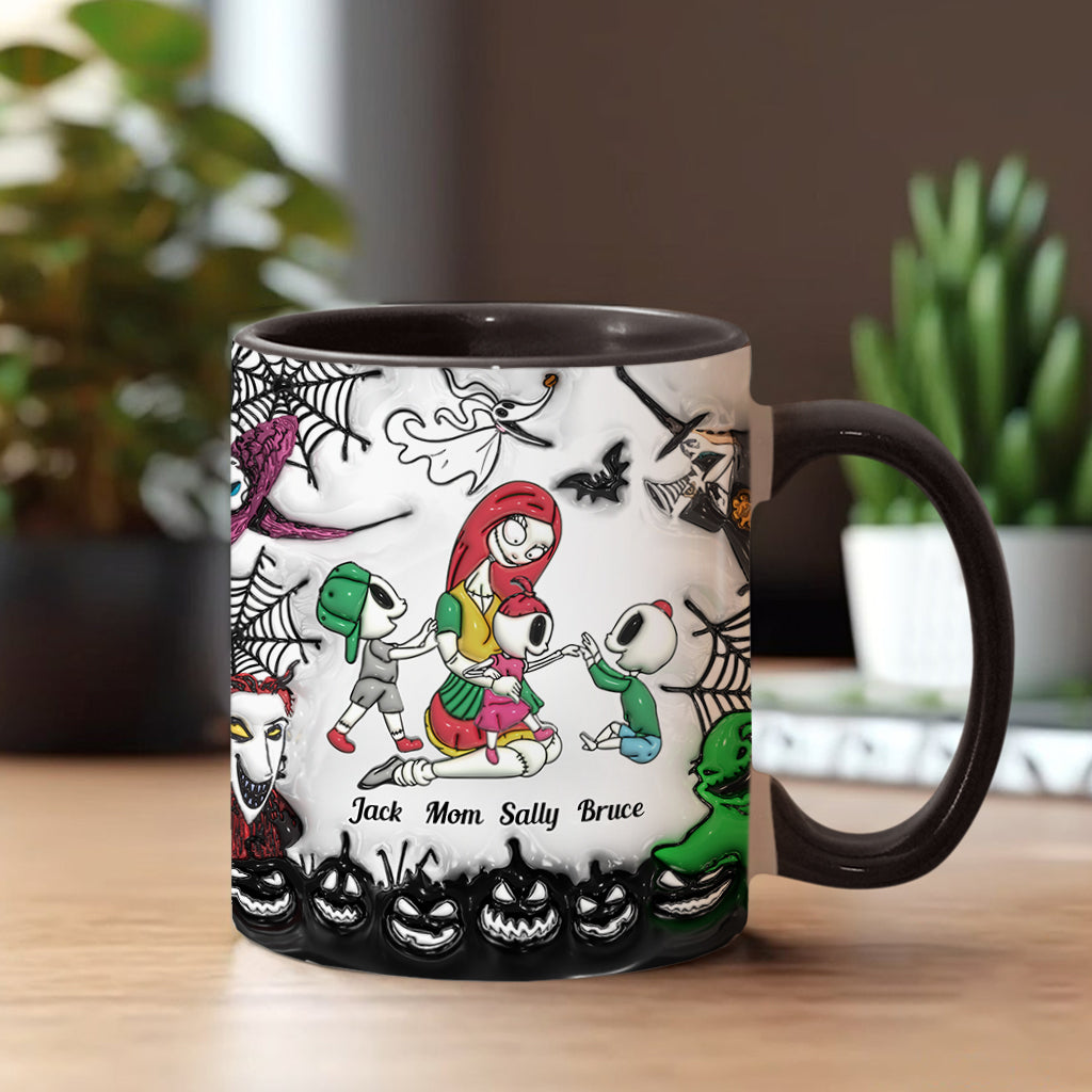 Personalized Nightmare Accent Mug with Custom Names for Mom