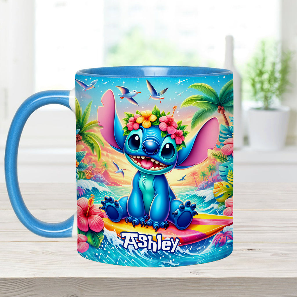 Personalized Ohana Accent Mug Custom Name Tropical Gift