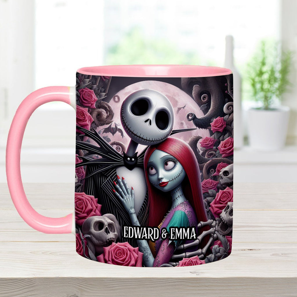 Personalized Nightmare Accent Mug Custom Names Gift for Couples