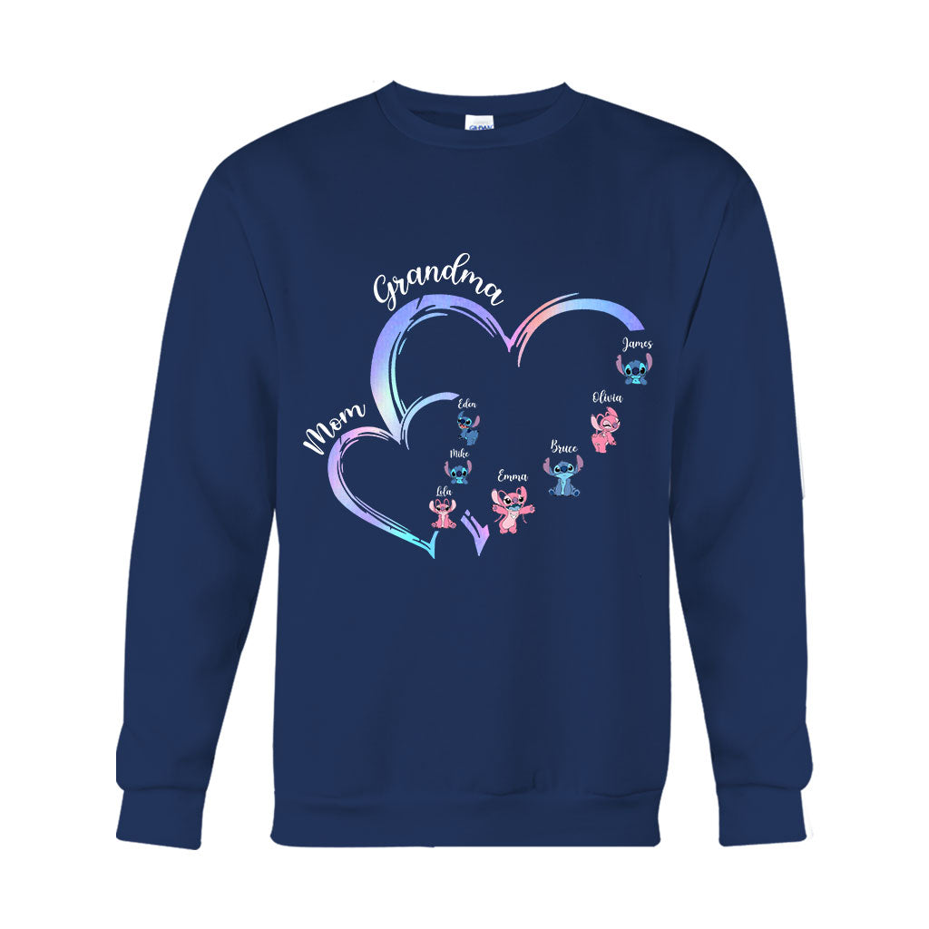 Personalized Grandma T-Shirt & Hoodie with Ohana Design for Family Gifts