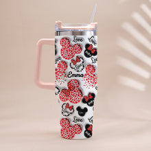 Load image into Gallery viewer, Personalized Mouse Heart Tumbler with Handle for Moms | Unique Christmas Gift
