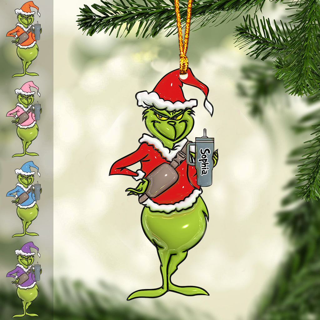Personalized Grinch Christmas Ornament Custom Name Gift