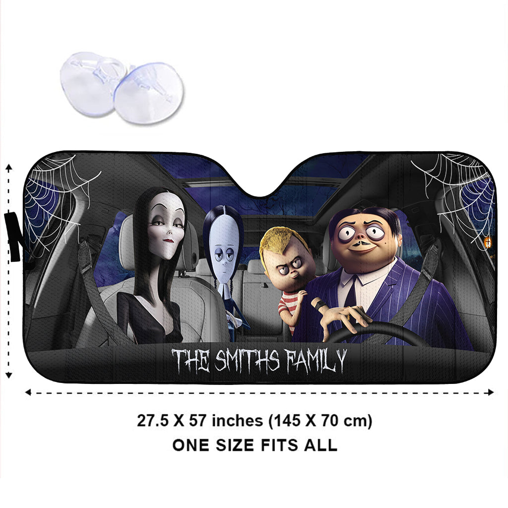 Personalized Halloween Car Sunshade Custom Family Name Gift