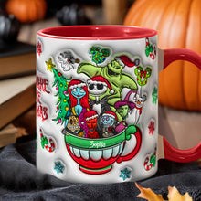 Load image into Gallery viewer, Personalized Merry Grinchmas Accent Mug with Custom Name for Holiday Gifts
