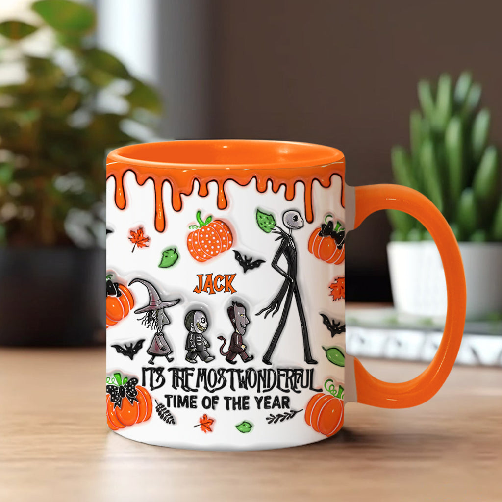 Personalized Autumn Skeleton Accent Mug Custom Name Gift